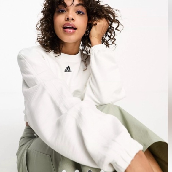 adidas Sweaters - Adidas Cinch Waist Cropped Sweatshirt
